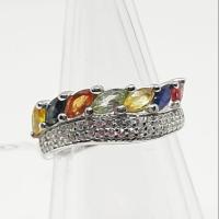 ราคา แหวนมัลติแซฟไฟร์ MultiSapphire พลอยแท้ ซองเจีย สไตล์ แหวนนพเก้า ตัวเรือนเงิน 925 (5946708294)