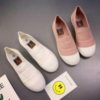 ราคา 3 รองเท้าผ้าใบ ทรง Keds สีพื้น สีขาว ชมพู และดำ ขนาด 35 (53308145618)