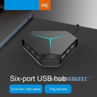 ราคา 6 พอร์ต 2.0 ฮับ USB Splitter เครื่องอ่านการ์ด TF SD ความเร็วสูง (29757422208)