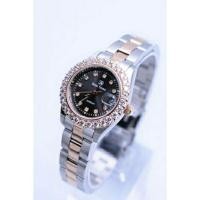 ราคา Royal Crown นาฬิกาข้อมือสุภาพสตรี ประดับเพชร cz อย่างดี สายสแตนเลส รุ่น 3662L-CZ สีพิ้งโกลด์หน้าปัดดำ (Pink Gold/Silver) (2344836592)