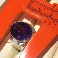 ราคา แหวนอเมทิสต์ แหวนเงินแท้ ชุบทองคำขาว พลอยอเมทิสต์แท้ YTG-11392 (29822912489)