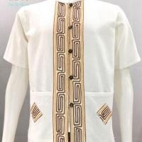 ราคา เสื้อผ้าฝ้ายชายคอจีน-แขนสั้น-สีขาว (10739471115)