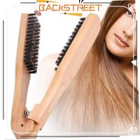 ราคา BACKSTAGE V-shaped Clamp Comb, Wooden Professional Hair Straightener Comb, Hair Straightener Tool Women Hair Brush Double Brushes Hairdressing Comb (26090590019)