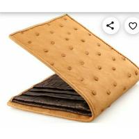 ราคา ostrich bifold wallet hermese color กระเป๋าหนังนกกระจอกเทศแท้ (21695885471)