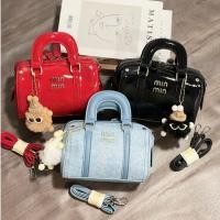ราคา MINMIN กระเป๋าถือผู้หญิงทรงเปล่า แฟชั่นหนังเงา sz18 พร้อมตะขอหมี - TN350 (49751045739)