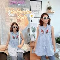 ราคา พร้อมส่ง เสื้อปักลายสไตล์โบฮีเมียน มินิเดรสปักลาย เสื้อแขนกุด เสื้อไปเที่ยวคาเฟ่ ชุดเดรสสั้น เดรสผู้หญิง (22171443428)