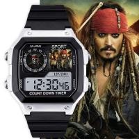 ราคา Pirates of the Caribbean Captain Jack นาฬิกาอิเล็กทรอนิกส์ Student Party พร้อมนาฬิกาปลุก Chronograph Luminous ของขวัญกีฬากันน้ําชาย 5.28 (51311287085)
