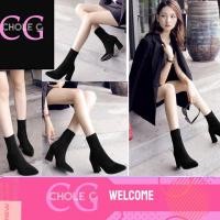 ราคา Chole G: SB korea short boots รองเท้าบูท รองเท้าบูทส้นสูงหุ้มข้อหัวแหลม !! ไซส์ 35-43 สูงส้น : 3.5 นิ้ว(SH0008) (2029310871)
