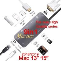 ราคา 9 in 1 Type C Hub เป็น HDMI VGA PD Lan micro to TF Charge 3 USB 3.0 (40554695201)