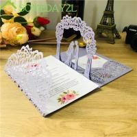 ราคา SOMEDAYZL การ์ดอวยพร, 18X13 ซม.Pop up งานแต่งงานเชิญ, เลเซอร์ตัดส่วนบุคคล 3D Creative Invite การ์ดเจ้าสาวและเจ้าบ่าว (56458601393)