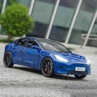 ราคา C 1:24 TESLA Model 3 Car Toys Alloy Diecasts Metal Vehicles Car Model With Sound Light Vehicle Toys (48860799201)