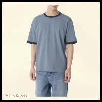 ราคา [มาตรฐาน musinsa] เสื้อยืด Ringer Relaxed Blue Faded 1 ชิ้น / เสื้อยืดเกาหลี / Relaxed Fit / ของแท้ 100% โดย All-in Korea (56010711408)