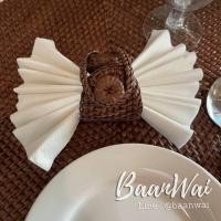 ราคา บ้านหวาย - ห่วงหวายรัดผ้าเช็ดปาก แหวนหวาย ห่วงหวายรัดผ้าม่าน , แผ่นรองจานหวาย ทรงสี่เหลี่ยมจตุรัส (42801815591)