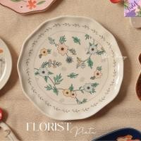 ราคา Violet Flamingo จานเซรามิครุ่น Florist จานกลมลายดอกไม้ต้นไม้สุดคิ้วท์ จานสไตล์เกาหลี จาน 8 นิ้ว เข้าไมโครเวฟได้ (28891560252)