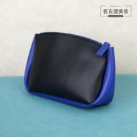 ราคา เคาน์เตอร์ของขวัญ Estee Lauder pu Blue Black Contrast Color Cosmetic Bag Clutch Storage Bag Leather Out Portable Wash (53661498019)
