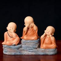 ราคา 3PCS Little Monk Figurine Mini Monk Statue Cute Buddha tatue Adorable Baby Little Monk Decoration Creative Ornament (25989355474)