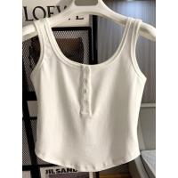 ราคา เสื้อสายเดี่ยวกระดุมหน้า สายรัดกระดุมชายโค้งทรงเข้ารูปและดูผอม (45360352071)