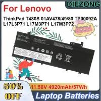 ราคา 11.58V 4920mAh/57Wh 01AV478 แบตเตอรี่แล็ปท็อปสําหรับ Lenovo ThinkPad T480S 01AV478/49/80 TP00092A L17L3P71 แบตเตอรี่ (47160653901)