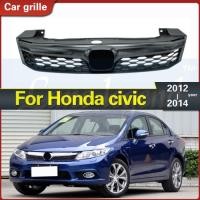ราคา For Honda Civic 2012-2014 Racing Grille ABS Front Black Grill Grille Refit Racing Grills (57404945249)