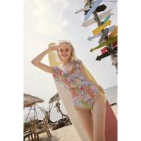 ราคา พร้อมส่ง‼️ ชุดว่ายน้ำ Gentlewoman OHANA PATCHWORK RUFFLE SLEEVE ONE PIECE SWIMSUIT Size : M (17228126027)