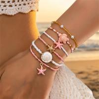 ราคา Benge Beach สร้อยข้อมือ 4 ชิ้น ลูกปัด Multi Strand Shell เต่าทะเลและปลาดาว สไตล์ฤดูร้อน ของขวัญพิเศษ (52508109333)