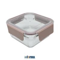 ราคา Inpa Glasslock 1.13 Ltr Pure Square Food Container - กล่องข้าวสีชมพู (40730697838)