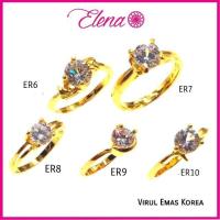 ราคา เอเลน่า ทอง แหวนผู้ใหญ่ชุบทองเกาหลี ER6/ER7/ER8/ER9/ER10 (22144550158)