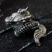 ราคา แหวนมังกรฝังนิล ตัวใหญ่ ตัวเรือนเงินแท้ Sterling Silver 925 NSRG2090 (26594517045)