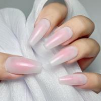 ราคา เล็บเจลสำเร็จรูปA72 สีขาวนมออมเบรชมพูขัดผง สีเจลคุณภาพดีทุกขั้นตอน (29100011654)