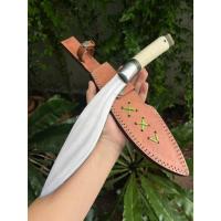ราคา มีดกรุข่า Kukri มีดเหน็บ E-nep มาเชเต้ Machete มีดแคมป์ Camp มีดใบตาย 9.2’’ เหล็ก D2 ด้ามกระดูกพันหนังอัด ซองหนัง (26182060320)