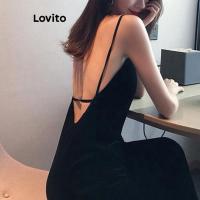 ราคา ส่งต่อ เดรสยาวสายเดี่ยวสีดำ แหวกหลัง Lovito (มีรูปจริง) (29506917807)