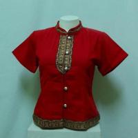ราคา เสื้อคอจีนสีแดงสดเทปกระดุมเงิน (4410627554)