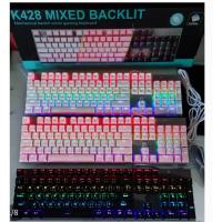 ราคา คีย์บอร์ด เกมมิ่ง แมคคานิคอล บลูสวิช Keyboard Gaming Mechanical Backlit K428 Blue switch OKER (13444813365)