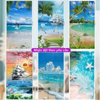 ราคา (ดีเคเอ็ม 39)เย็น รูปลอกแก้วทะเลสีฟ้า ตกแต่งกระจกสวยงาม กันแดด สร้างพื้นที่เย็น (51358785939)