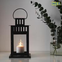 ราคา ตะเกียง ✨ IKEA BORRBY บอร์บี ตะเกียงเทียน, ดำ ขาว ใน/นอกอาคาร ดำ, 28 ซม. ของแต่งบ้าน ของแต่งร้าน (3746911441)