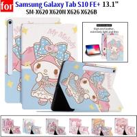 ราคา SAMSUNG น่ารักการ์ตูนรูปแบบเหงื่อสําหรับSamsung Galaxy Tab S10 FE + SM-X620 X620N X626 X626B GalaxyTab S10FE Plus 14.1 นิ้วขาตั้งคุณภาพสูงPUหนังแท็บเล็ตFlip St (40000749548)