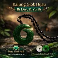 ราคา HIJAU สร้อยคอหยกสีเขียวแท้ Bi Disc / Yu Bi | จี้หยกเขียวขาว | สร้อยคอหยกธรรมชาติ ไม่จํากัดเพศ (56909571443)