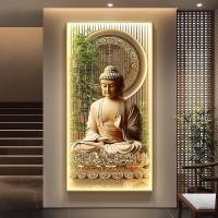 ราคา ศากยมุนีพระพุทธรูปภาพทางเข้าภาพวาดตกแต่งเซนพระพุทธรูปพระพุทธรูปห้องโถงพระพุทธรูปภาพจิตรกรรมฝาผนังใหม่จีนไม้ไผ่ที่มีแสงแขวนภาพวาด (45959091276)