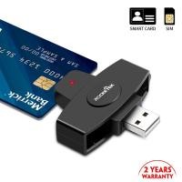 ราคา USB Smart Card SIM Reader เครื่องอ่านบัตรสมาร์ทการ์ด สำหรับ Computer, Smart Phone พร้อมแผ่นรองอ่าน SIM (22912268356)