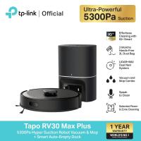 ราคา TP-Link Tapo RV30 Max Plus หุ่นยนต์ดูดฝุ่น 5300Pa Hyper Suction Robot Vacuum & Mop + Smart Auto-Empty Dock ประกัน 1 ปี (43405134914)