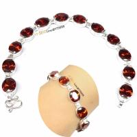 ราคา สร้อยข้อมือโกเมน สร้อยข้อมือเงินแท้ พลอยโกเมน (CZ) YTG-11162 (9730652814)