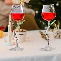 ราคา Rose Wine Glass Romantic Cocktail Red Wine Glass 150/280ml Rose Flower Shaped Juice Champagne Glass Cup Bar Wedding Deco (24853438864)