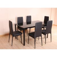 ราคา Shopping Idea (1/2) Delicato ชุดโต๊ะอาหาร 6 ที่นั่ง รุ่น D02082 โต๊ะ:140X80X75ซม. เก้าอี้:41X49X98ซม. สีดำ ฮิตติดเทรน (25332643299)