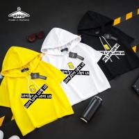 ราคา เสื้อครอปฮู้ด ลายกากาบาทซิมซัน love love มีหมวก เอวลอย (4177584774)