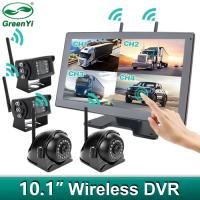 ราคา GreenYi Wireless 10 Inch AHD Monitor Digital Touch Screen Blind Spot DVR Record IR Camera WiFi 4CH (47555367162)