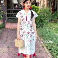 ราคา ชุดพื้นเมือง ชุดกระเหรี่ยง ชุดชาวเขา เดรสผ้าฝ้าย เดรสพื้นเมือง ชุดผ้าฝ้าย ชุดดอย✨ (2256879272)