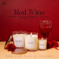 ราคา NEW!! เทียนหอม (กลิ่น Red Wine) ไวน์คริสต์มาส เทียนหอมไขถั่วเหลือง100% (ขนาด50ml, 150ml) (24061970456)