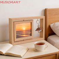 ราคา MUSICMART กรอบรูปไม้, กรอบรูปพลิกหมุนสี่เหลี่ยม, นวนิยาย Hollow Creative กรอบรูปที่ระลึกสองด้านตกแต่ง (47859338996)