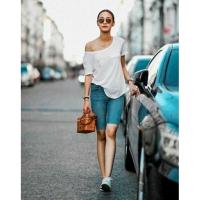 ราคา กางเกงยีนส์สกินนี่สามส่วน เอวสูง KRISTHAYA JEANS (8175453858)