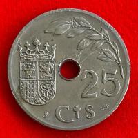 ราคา เหรียญสเปน Spain 25 céntimos ปี 1937 เหรียญต่างประเทศ (28162847001)